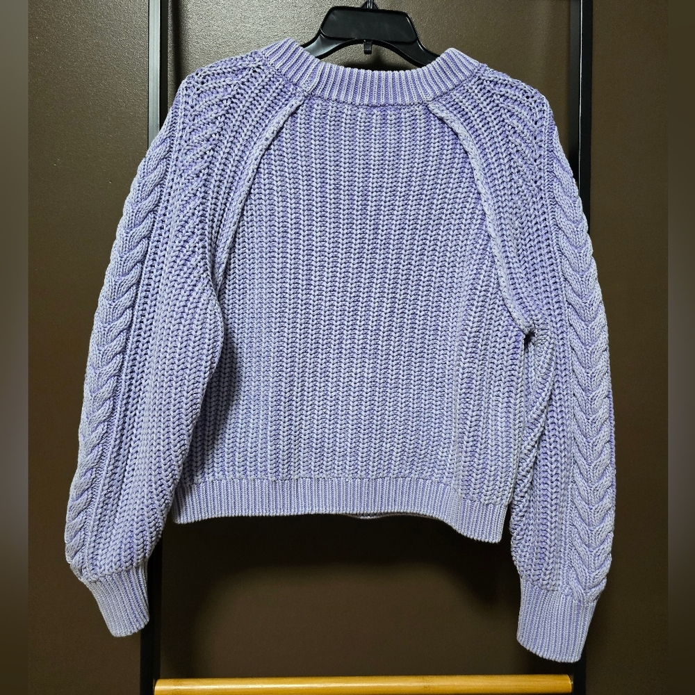 Free People Lavender Cable Knit Sweater - Picture 2 of 6